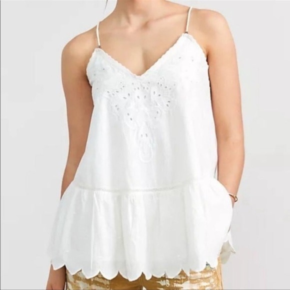 Anthropologie Tops - Anthropologie Letmebe Embroidered Eyelet Lace Peplum White Tunic NWT Size 4